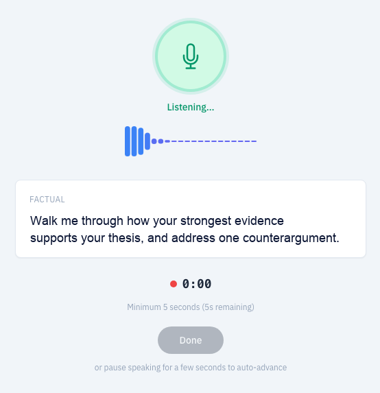 Voice-based student response flow